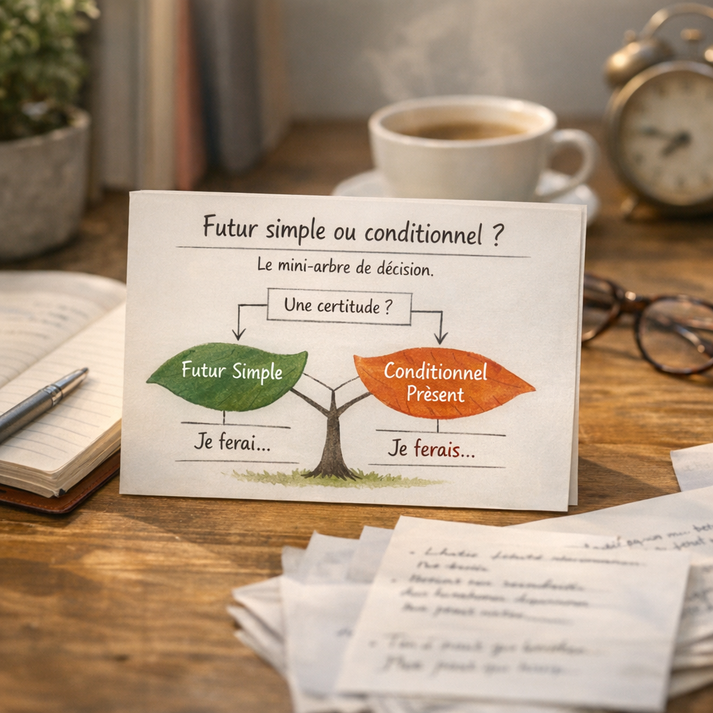 Futur simple ou conditionnel ? Le mini-arbre de décision
